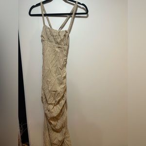 Cream Blackless Midaxi Dress